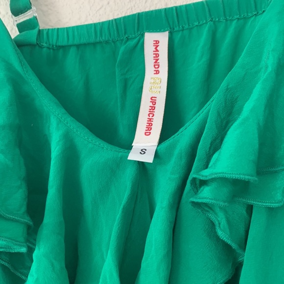 100% silk dress Amanda Uprichard with ruffles. Size S - Picture 3 of 3